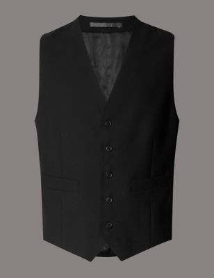 Black Tailored Fit Waistcoat